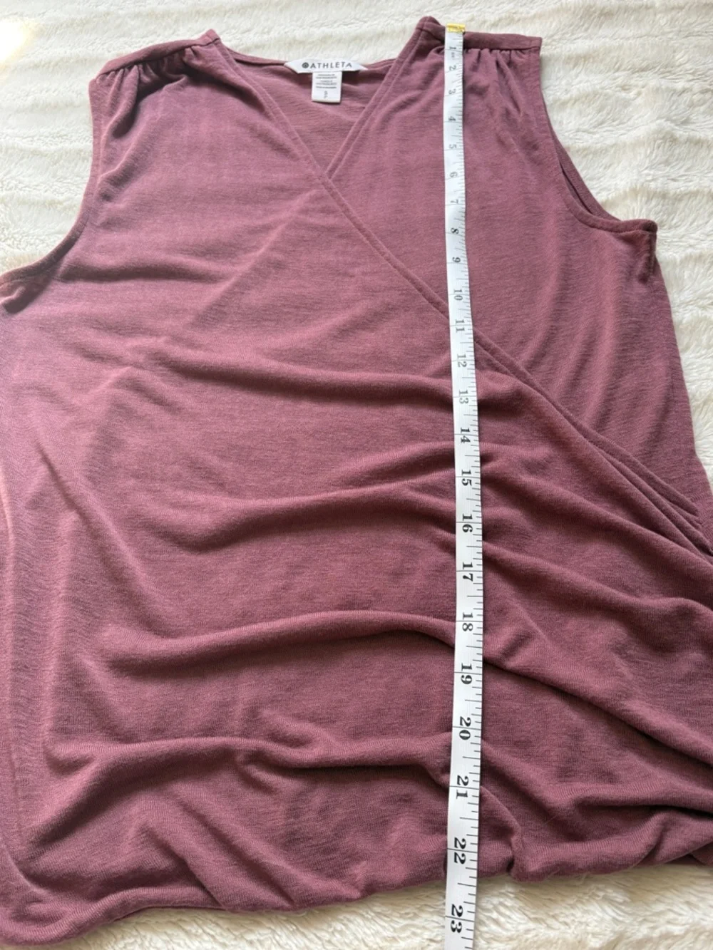 Athleta Breezy Wrap Tank Top in Pink Mauve Size Small | Athleisure Lounge Wear - Picture 8 of 8
